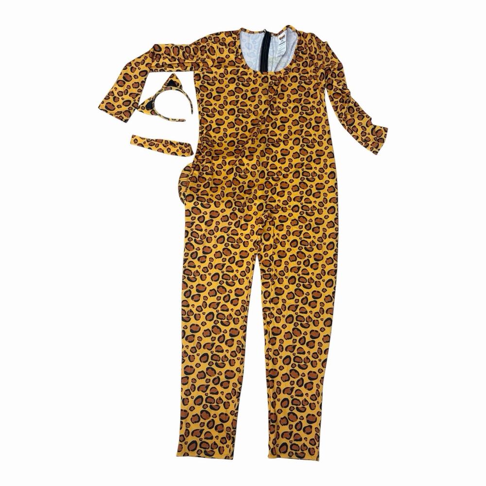 Spooktacular Creations Leopard Costume Women XXL Plus Size Catsuit Ears Choker